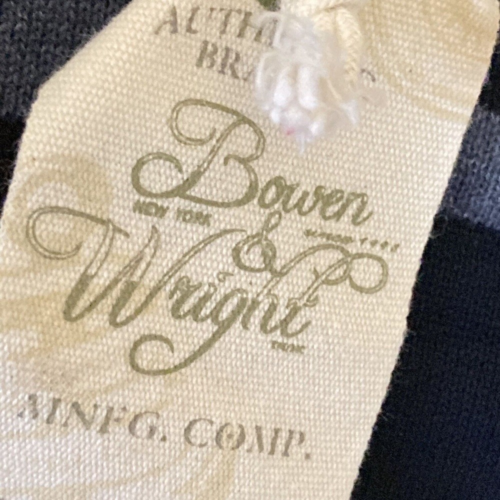 Bowen Wright Sweater Mens Size Medium Striped V Neck Blue Gray Cotton - Picture 9 of 11